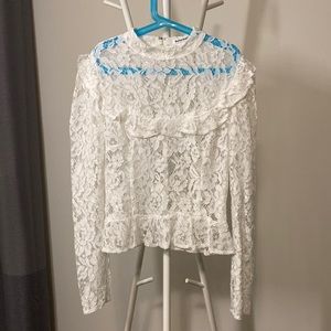 Reformation white lace top
